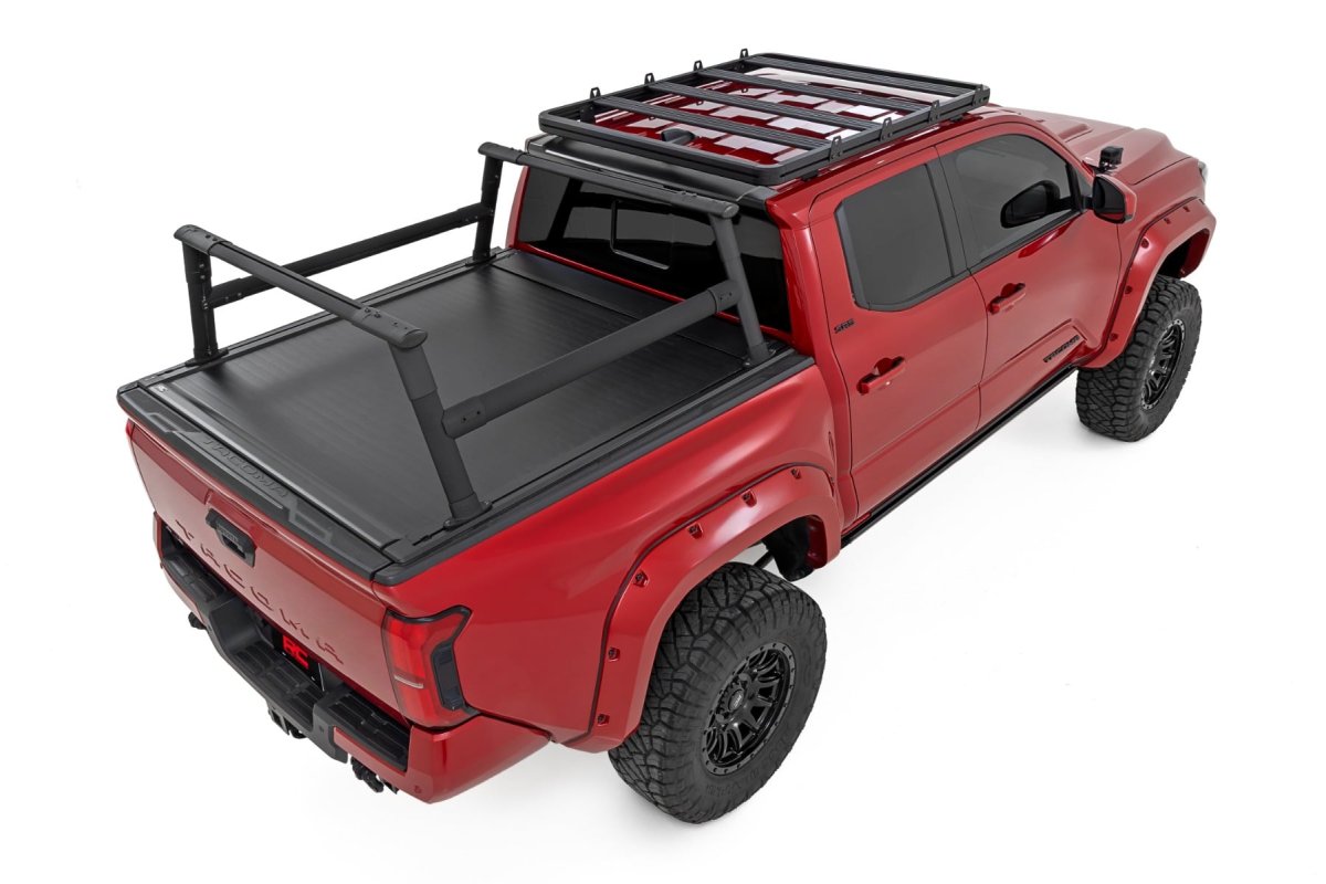 Toyota Tacoma Bed Rack - Rough Country - T-Slot Compatible, Aluminum - '24-'26